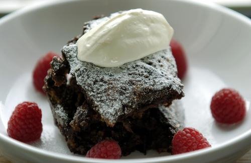photograph picture  wannabeTVchef.blog makes chocolate bread and butter pudding for St George's Day What's For Pud