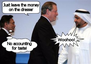 Fat prostitute Al Gore greets his latest customer