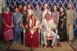 American friends at Indian wedding