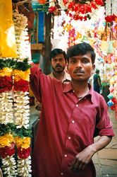 Garlands at Chennai market” border=