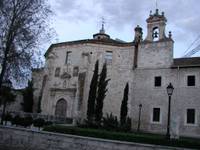 Church with nesting storks in Peñafiel
