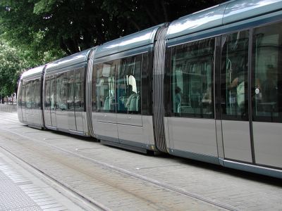 Bordeaux tram at Hotel de Ville