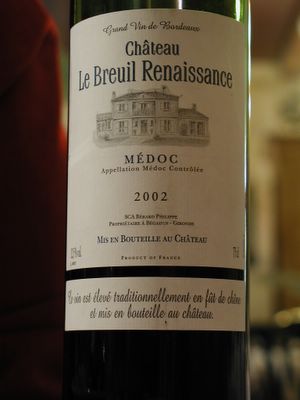 Chateau Le Breuil Renaissance 2002