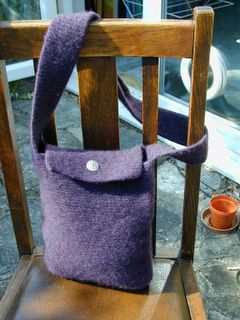 Purple felted bag