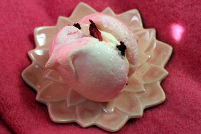 photograph picture of Rose Pink Marble Meringues, Recipe included