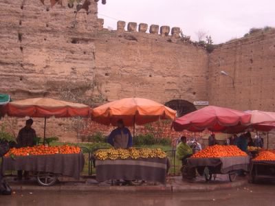 Vendors along Bab el Khemism leading into the medina