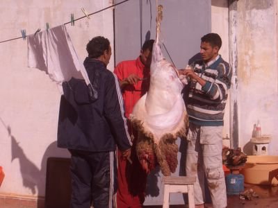Aid Kbir 2006, skinning the sheep
