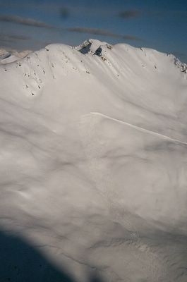 Ski Tracks seen from the Helicopter