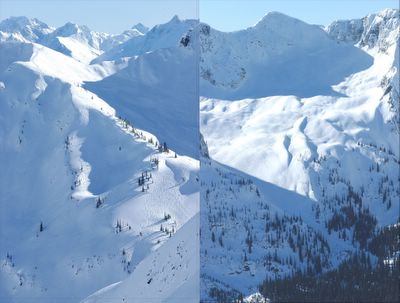 Snowcat skiing terrain at Chatter Creek