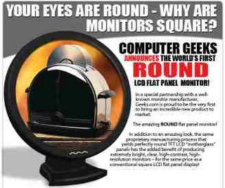 ad for a round LCD screen