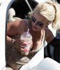 Britney Spears pregnant showing cleavage getting into car