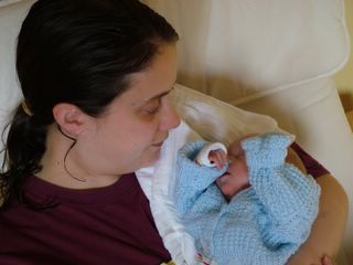 Cuddling with Mum