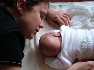 Doing press-up with Mum