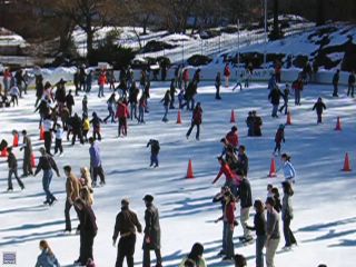 Here is the Central Park, New York skating pond in early February ...