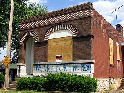 Demolished house at Grand and Loughborough, photo by Toby Weiss