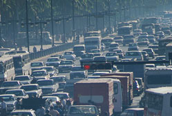 Sitting in nasty traffic. Sitting in nasty traffic.