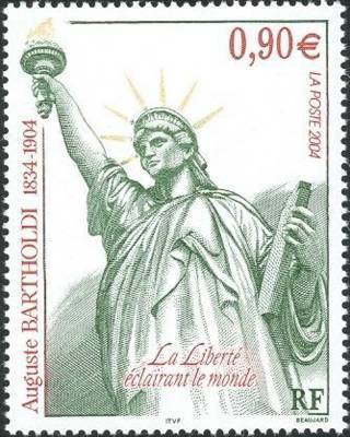 Recent French Statue of Liberty postage stamp