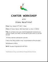 Cantor Workshop flyer