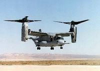 Futuristic in its design, the CV-22 Osprey looks like a helicopter on the ground with two sets of propeller rotors on each wing tip. Once airborne, the rotors tilt forward so the aircraft resembles a dragonfly with turboprops. (U.S. Air Force photo)