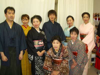 Everyone in their kimonos