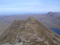 Looking back down the Beinn Dearg Bheag summit ridge