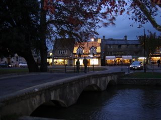 A footbridge on the River Windrush in the village of 'Bourton-on-the-Water'