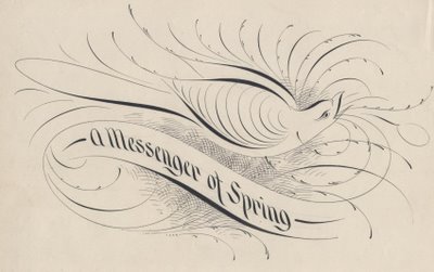 Penmanship scrapbook example - 'spring'