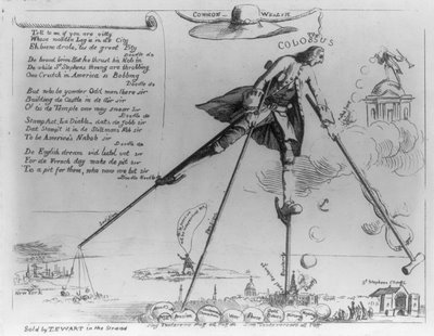 Satirical cartoon about the Stamp Act of 1765