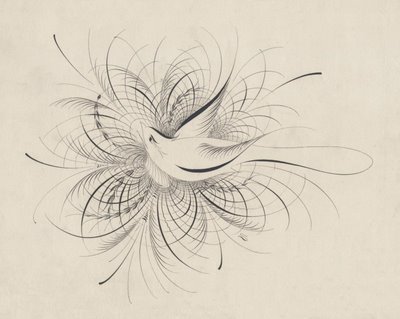 calligraphic bird