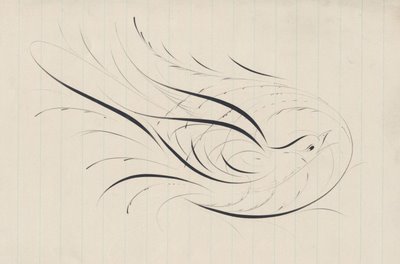 calligraphic bird