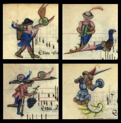 Human Lettrines and whimsical figures in the Copenhagen Chansonnier