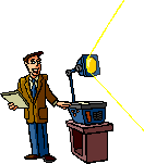 picture of a man with overhead projector