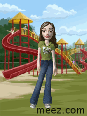 Sara's stylin' Meez hangs out at the playground