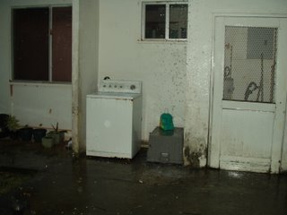 washing machine in the rain