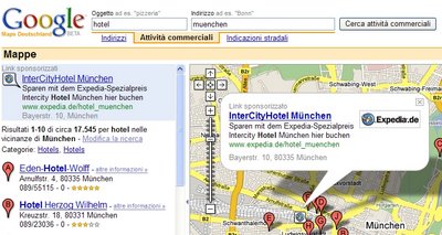 Pubblicita' in Google Maps Pubblicita' in Google Maps