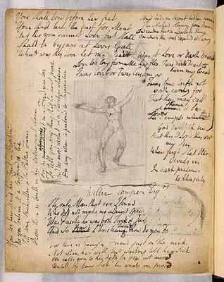 Página manuscrita de uno de los cuadernos de Blake