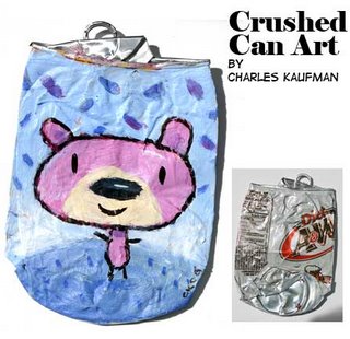 crushed can art,kaufman,painting,upcycle,recycle