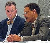 Prof. KC Johnson (left) at Duke forum Prof. KC Johnson (left) at Duke forum