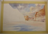 Quiet Canyon painting at Lake Powell by Roland Lee step 2