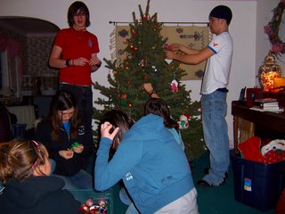 Decorating the Christmas tree