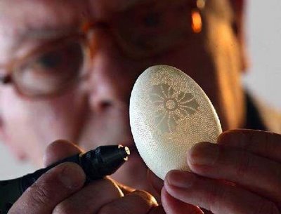 man made art - eggshell carving