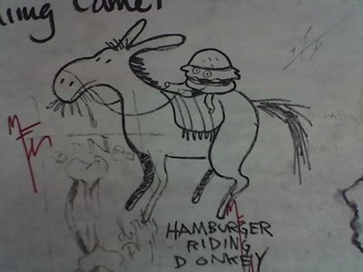 Hamburger Riding Donkey