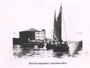 Former Gran Hotel Inmigrantes and wharf