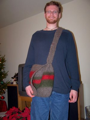 Alex with his felted bag