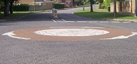 A painted mini-roundabout