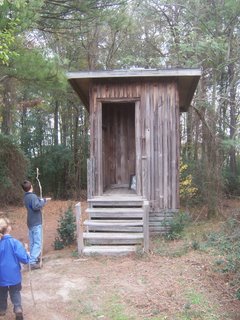 On our hike we came upon this curiosity for the kids.  They couldn't believe it was what we said it was.  And to think, my great grandmother had a fully functioning replica in her back yard!