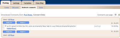 moderating comments via the Blogger Dashboard