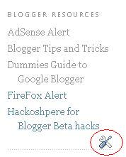 Blogger Beta editing icon
