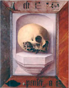 Jan Provoost, Skull in a Niche, recto of 54-Year-Old Franciscan, 1522, Sint-Janshospitaal, Bruges