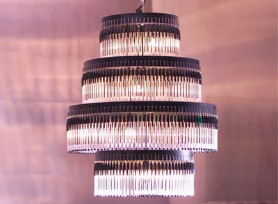 chandelier made from bic pens